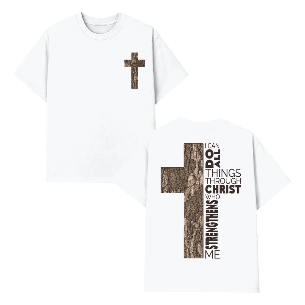 I Can Do All Things Through Christ T-shirt – Christian Gift Mossy Oak Camo