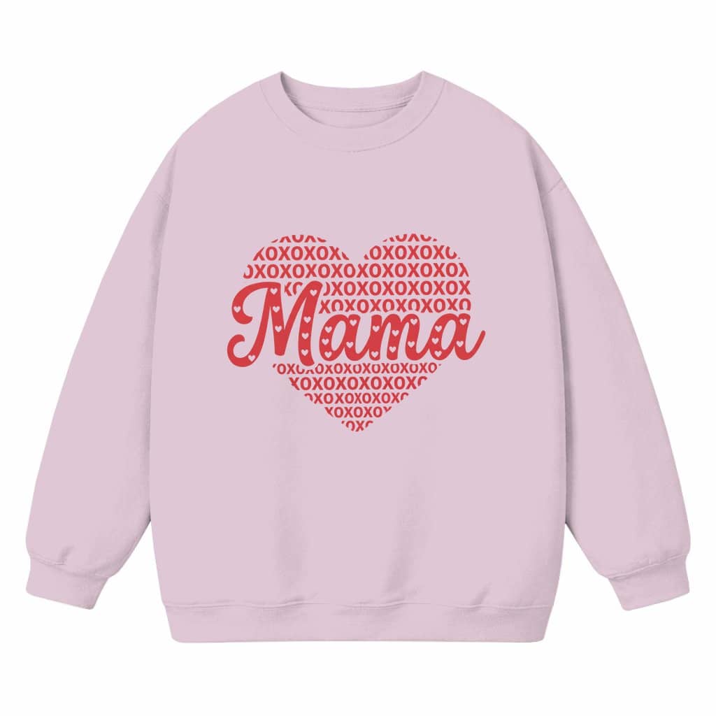 Mama XOXO Hearts Sweatshirt – Valentine's Day Gift for Mom Cute Graphic