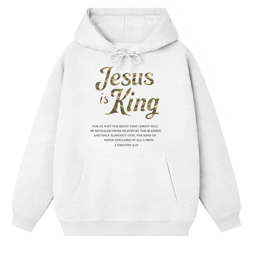 Jesus Is King Camo Hoodie – Christian Gift for Men Bible Verse