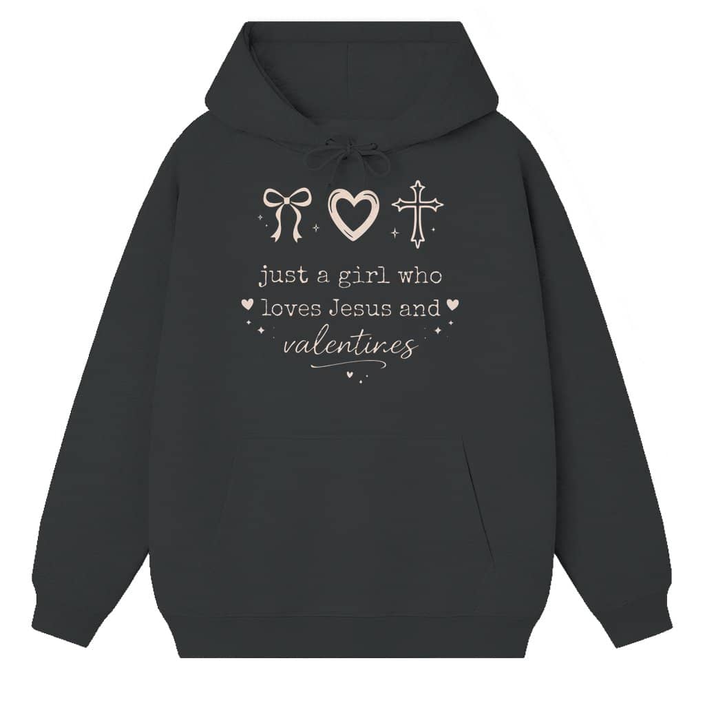 Just a Girl Who Loves Jesus Hoodie – Valentine's Day Gift for Her Christian Minimalist
