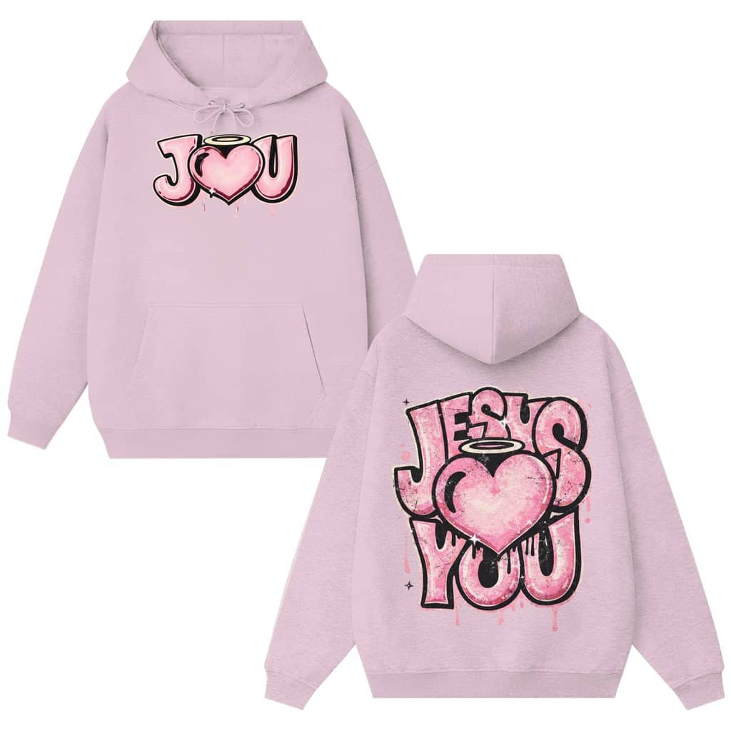Jesus Loves You Christian Faith Heart Hoodie – Valentine's Day Gift for Women Men