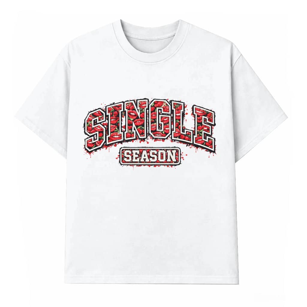Red Lips Cherry Graffiti T-shirt – Anti-Valentine Gift for Him & Her Retro