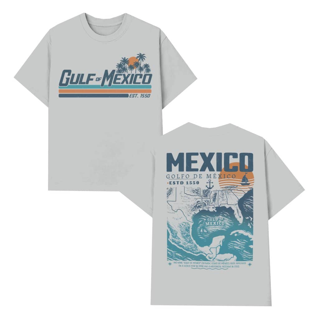 Gulf of Mexico T-shirt – Gift for Beach Lovers Retro 2 Sided Print
