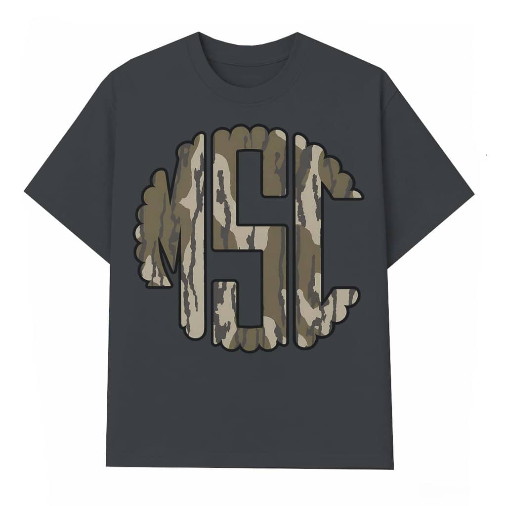 Camo Custom Monogram T-shirt – Gift for Nature Lovers Personalized Outdoorsy