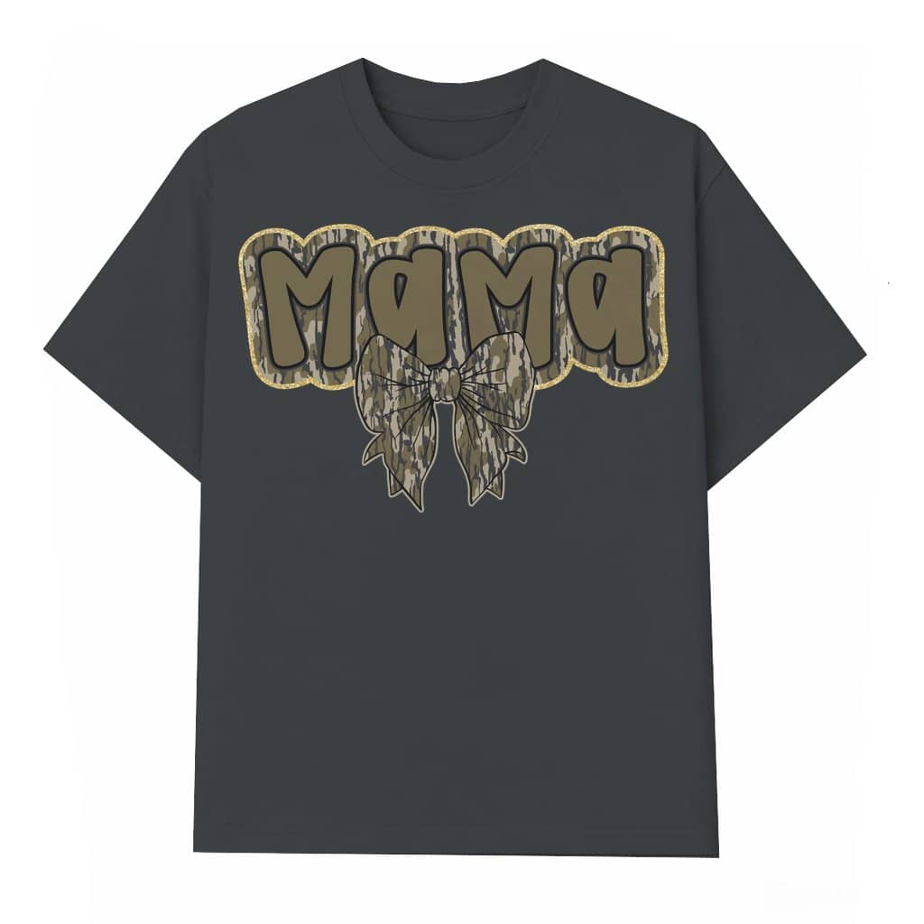 Camo Mama Coquette T-shirt – Gift for Mama Trendy