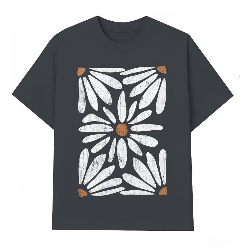 Boho Daisy Botanical T-shirt – Summer Gift for Her Vintage Cute