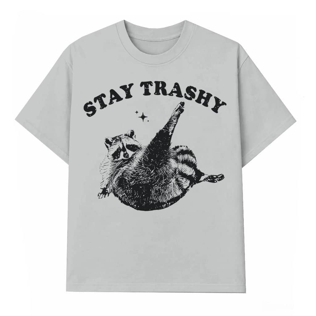 Funny Raccoon Stay Trashy Meme T-shirt – Gift for Him Her Vintage 90s