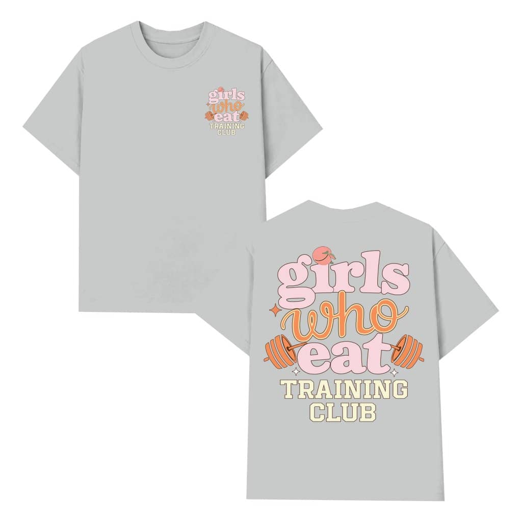 Girls Who Eat Training Club Wash Tee – Workout Gift for Women Gym Vintage