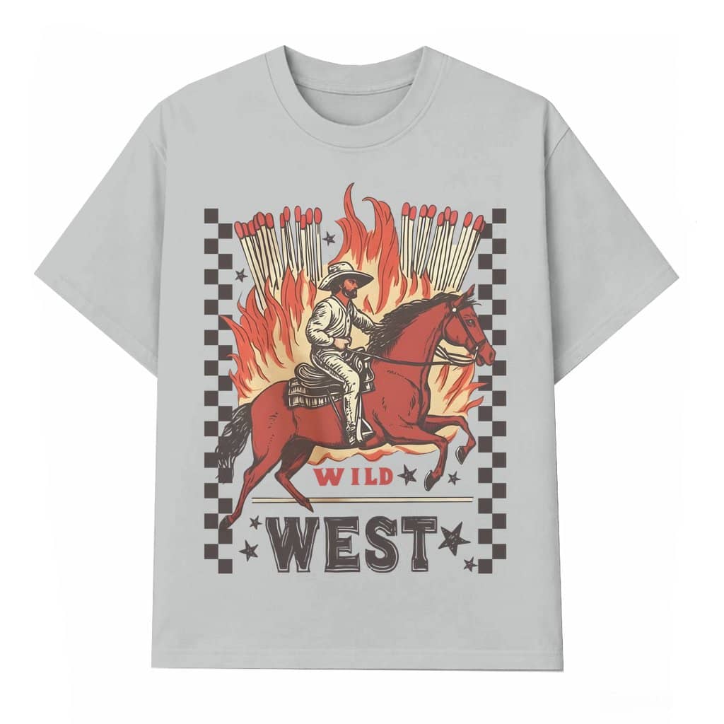 Wild West Cowboy T-shirt – Birthday Gift for Men Women Vintage Retro Western Rodeo