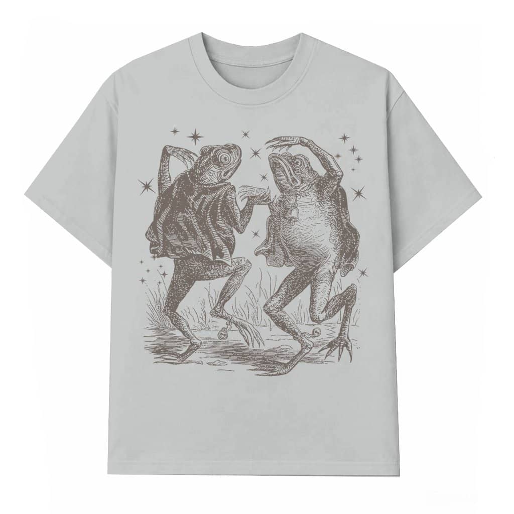 Funny Dancing Frog T-shirt – Gift for Frog Lovers Retro Vintage 90s Tattoo Style