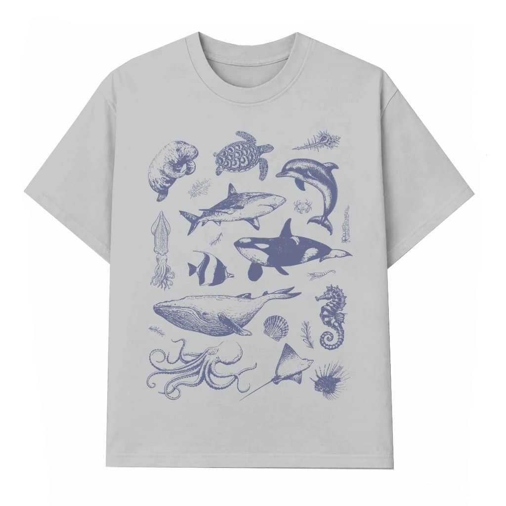 Vintage 90s Tattoo Sea Animal T-shirt – Halloween Gift Ocean Nature Retro