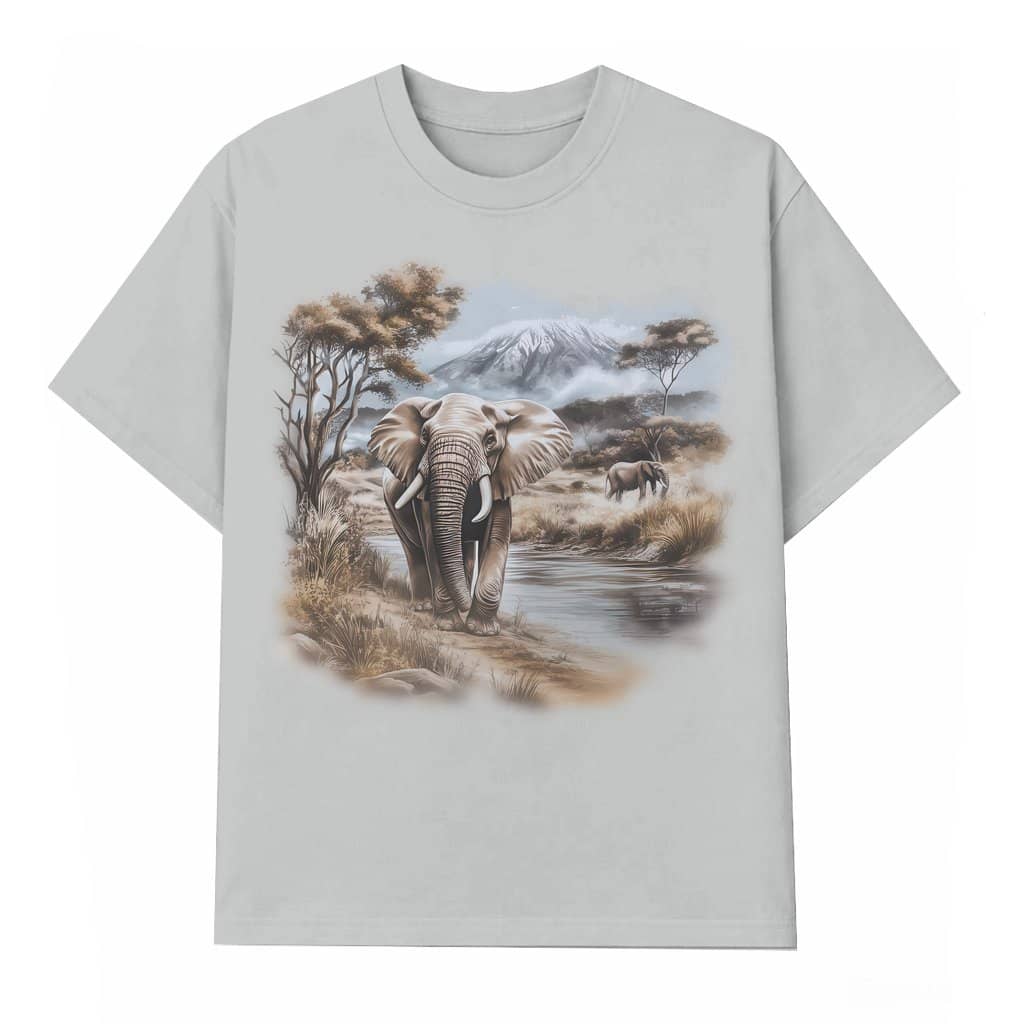 Bull Elephant African Safari T-shirt – Gift for Women Vintage Retro