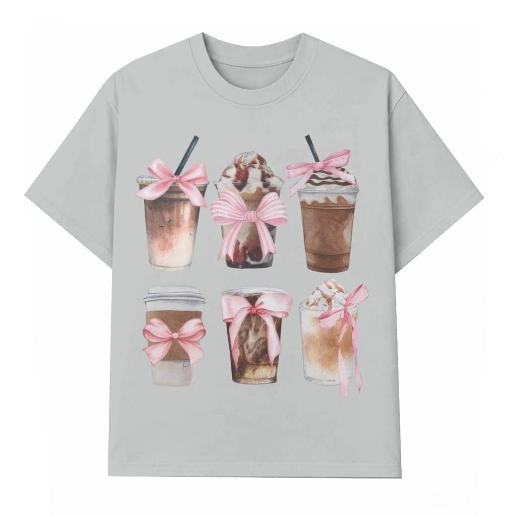 Coquette Coffee T-shirt – Birthday Gift for Her Iced Coffee Lover Vintage