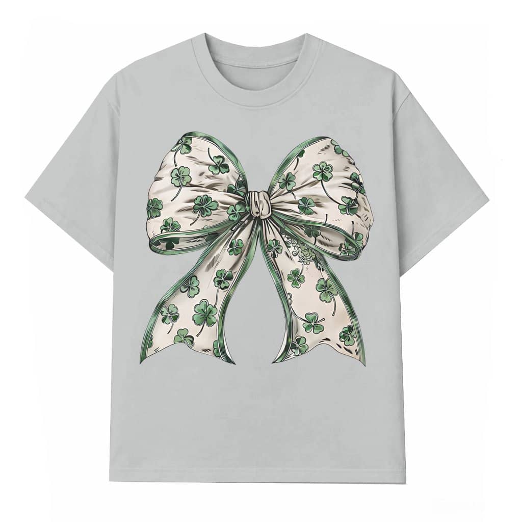 Retro Coquette T-shirt – St. Patrick's Day Gift for Women Lucky Shamrock Vintage Irish