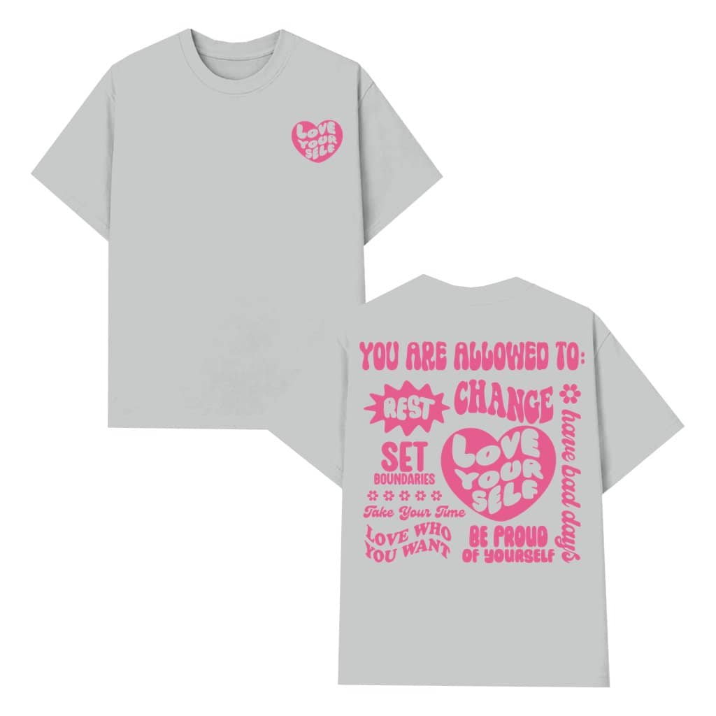Self-Love Gym Wash Tee – Fitness Gift for Men Women Vintage 2 Sided Print