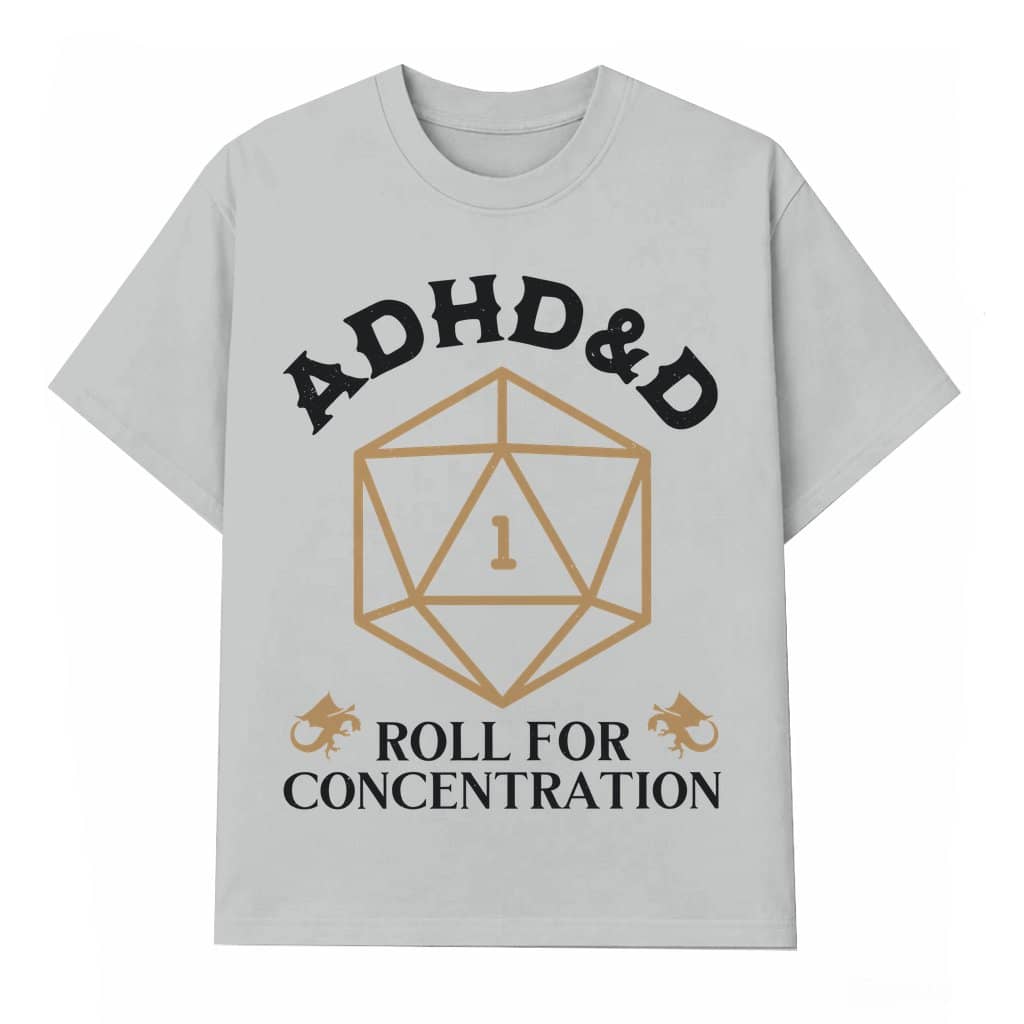 ADHD D&D Roll for Concentration T-shirt – Funny Gamer Gift