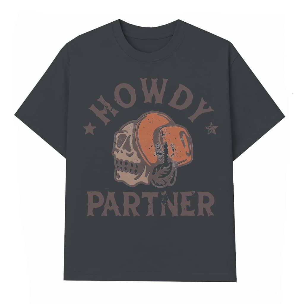Howdy Western T-shirt – Rodeo Country Concert Gift for Western Fan Vintage Bull Skull