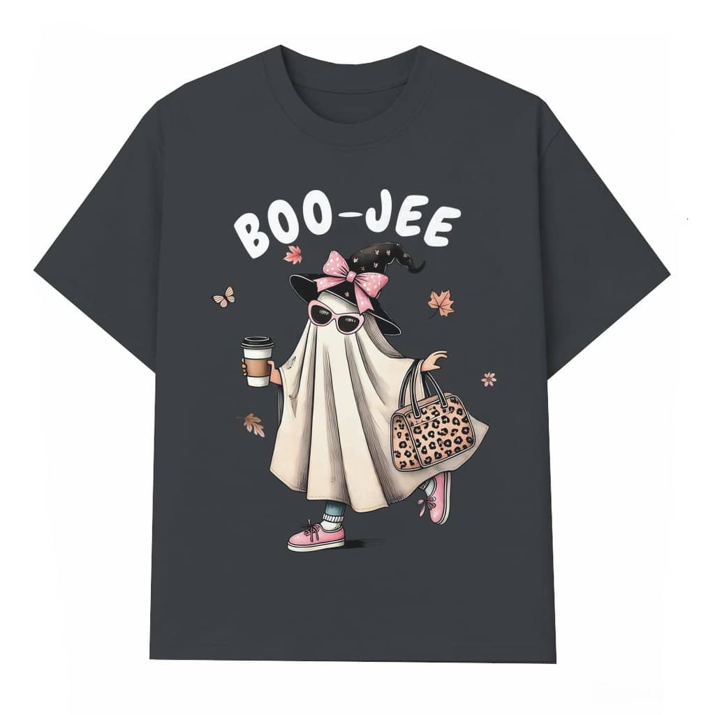 Boujee Ghost T-shirt – Halloween Gift for Coffee Lover Women Cute Funny