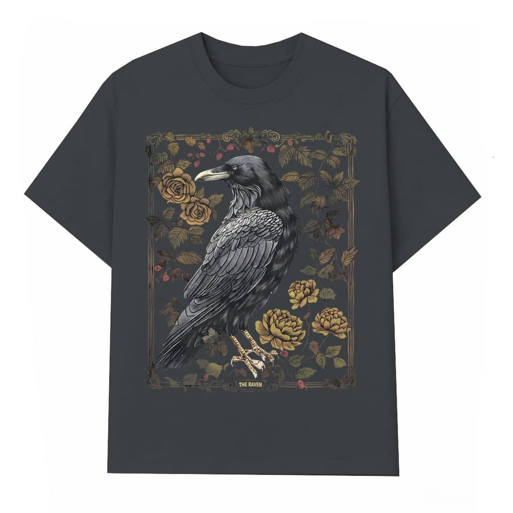 Vintage Raven Tarot Card T-shirt – Birthday Gift for Her Gothic Witchy Goblincore