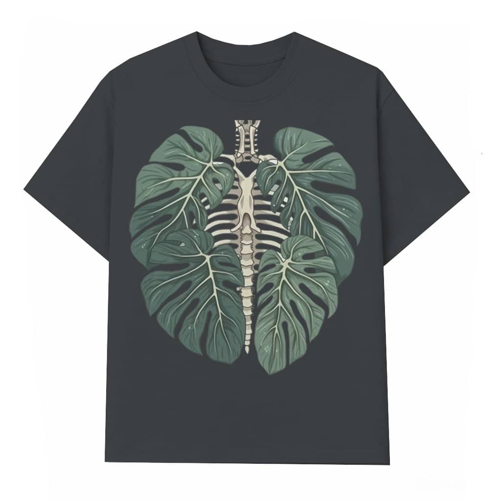 Vintage Leaf Print T-shirt – Birthday Gift for Women Trendy