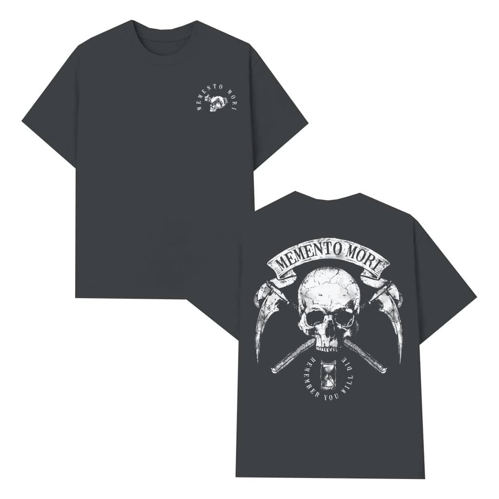 Memento Mori T-shirt – Dark Academic Stoic Philosophy Gift Skull Hourglass