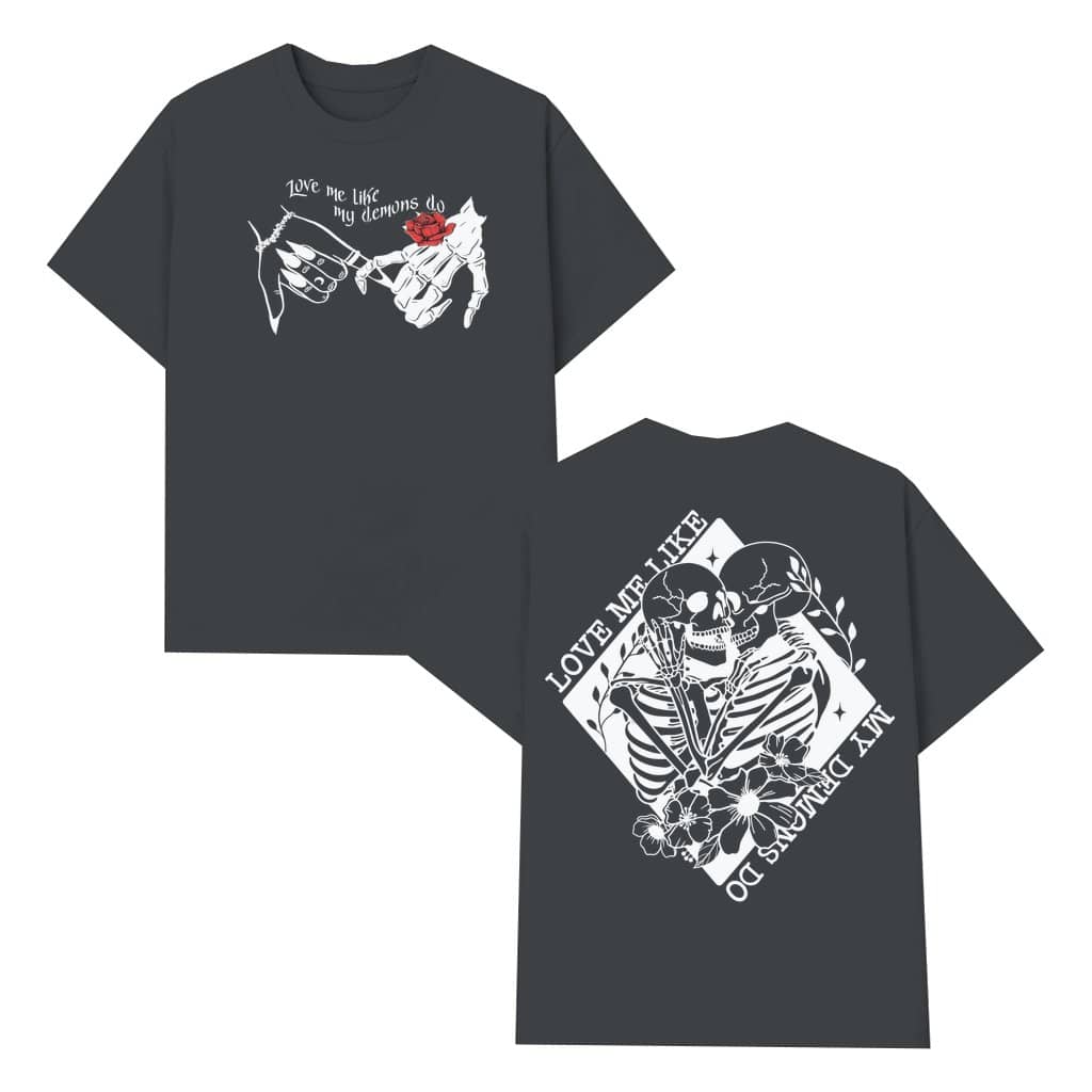 Skeleton Kiss T-shirt – Gift for Couples Gothic Dark Romance