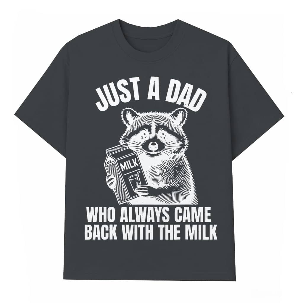 Raccoon Milk T-shirt – Father's Day Gift for Dad Funny Vintage Dark Humor