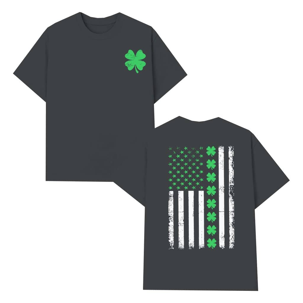 Clover American Flag T-shirt – St. Patricks Day Gift for Men Graphic