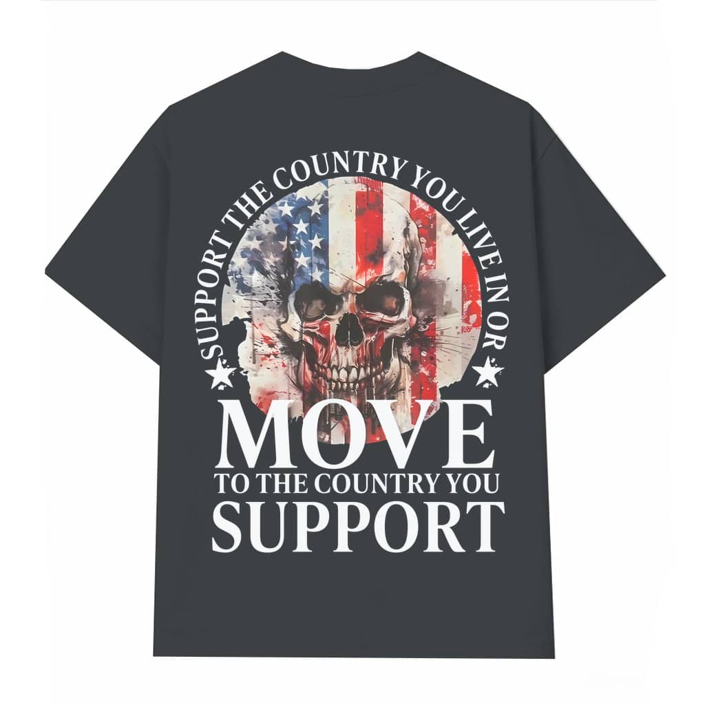 America Flag Skull T-shirt – Patriotic Gift for Men Streetwear