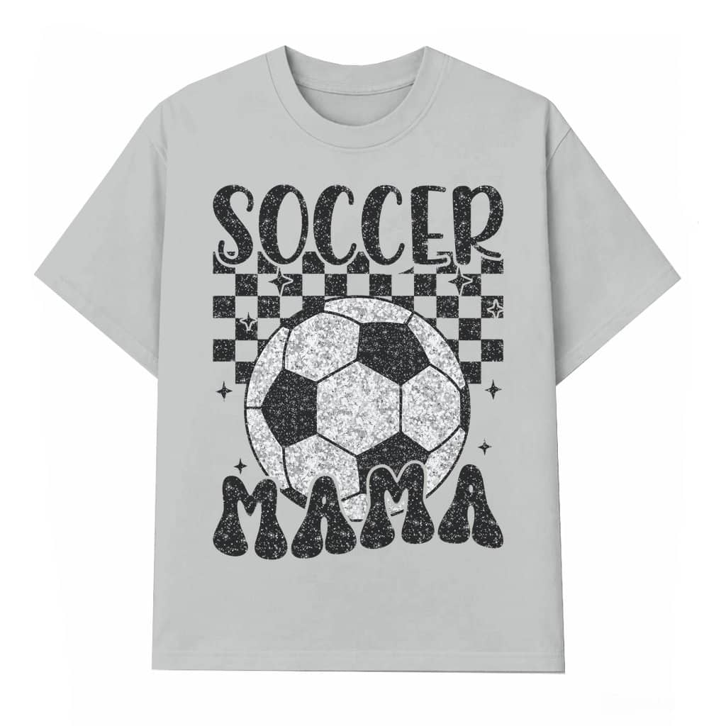 Retro Soccer Mama T-shirt – Game Day Gift for Soccer Mom Trendy Glitter