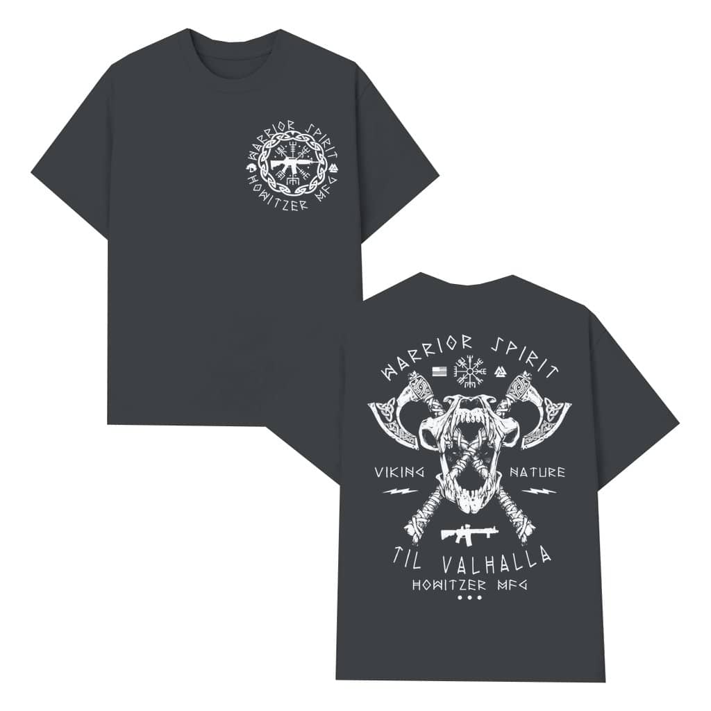 Viking Warrior Spirit T-shirt – Birthday Gift for Men Til Valhalla Norse Skull