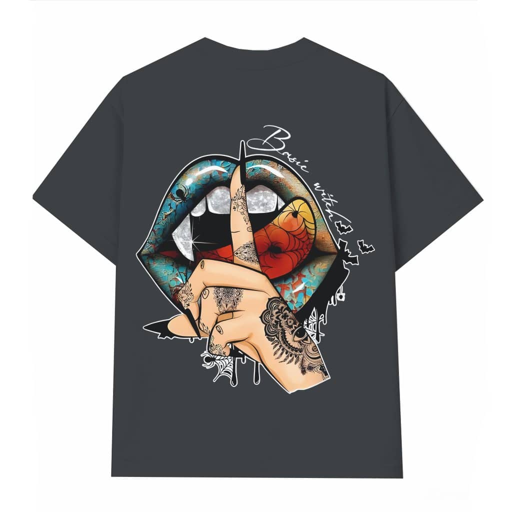 Keep Silence Lips T-shirt – Gift for Men Gothic Streetwear Graphic