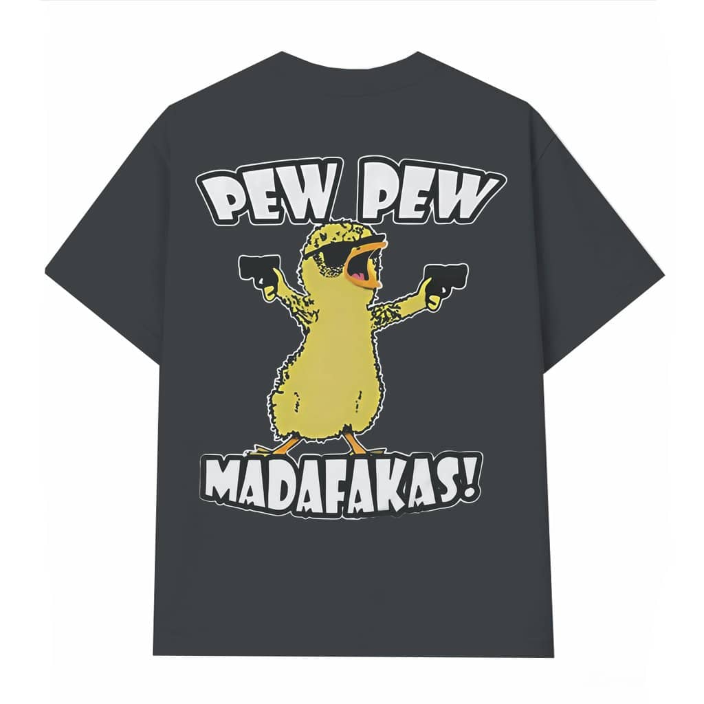 Funny Yellow Duck Pew Pew T-shirt – Unisex Gift Trendy Streetwear