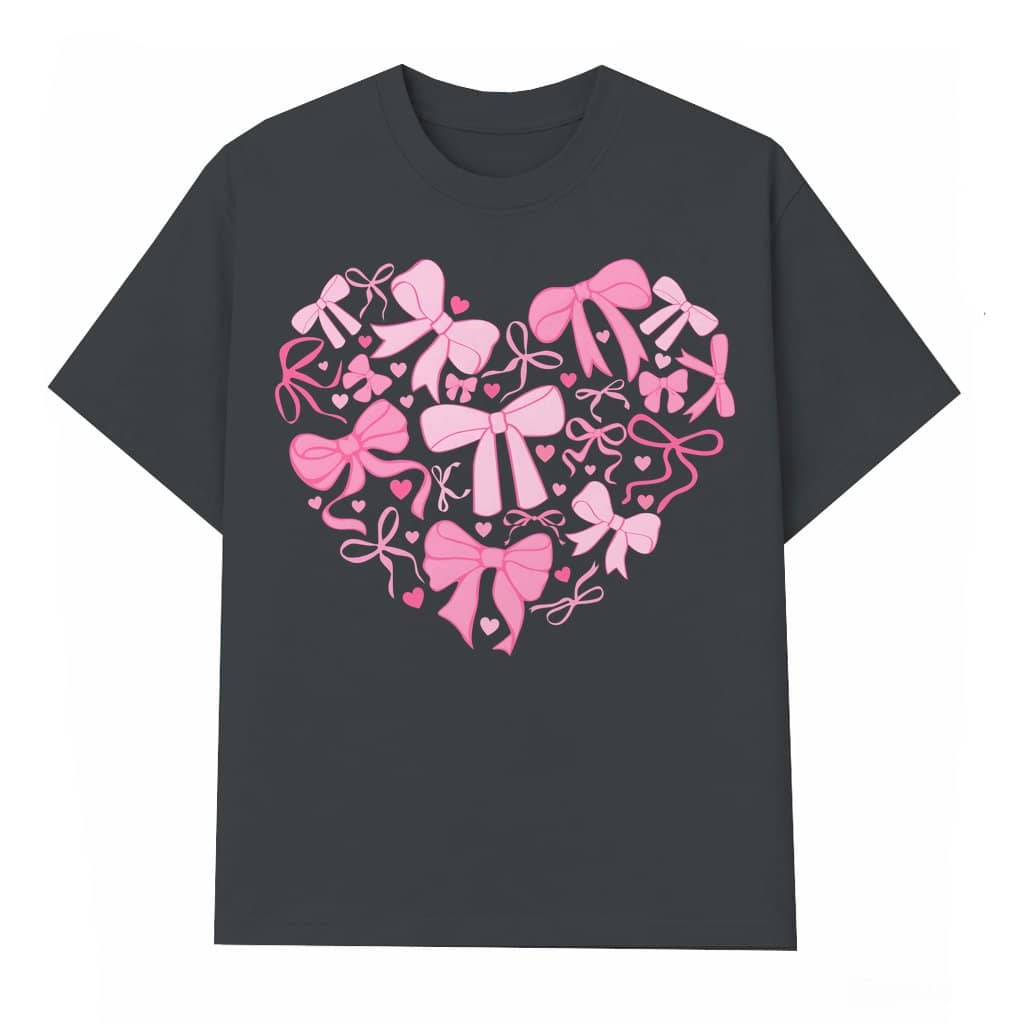 Coquette Heart T-shirt – Valentine's Day Gift for Her Cute Trendy Pink