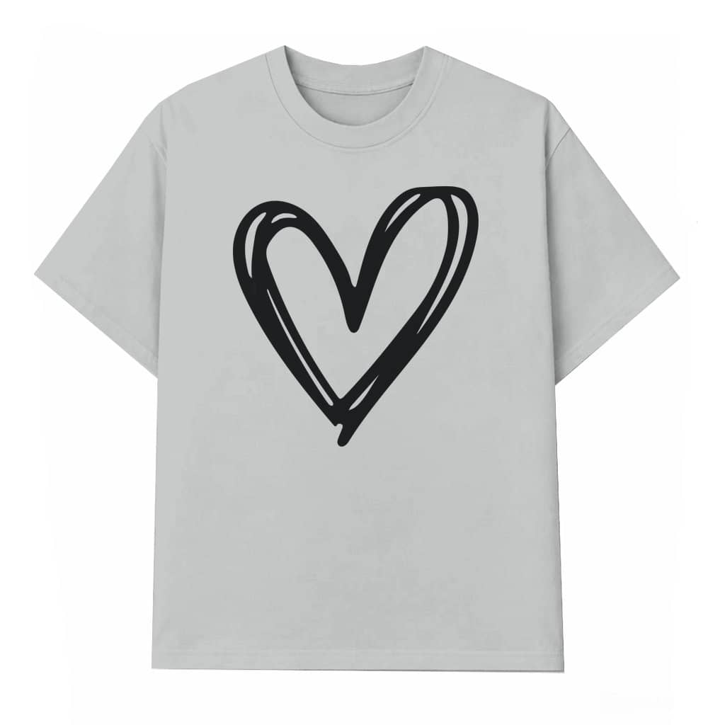 Heart Print T-shirt – Valentine's Day Gift for Her Long Sleeve