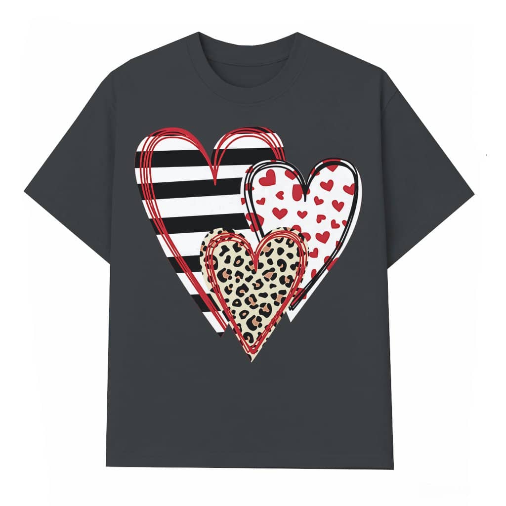 Cute Doodle Hearts T-shirt – Valentine's Day Gift for Girlfriend Mom Trendy