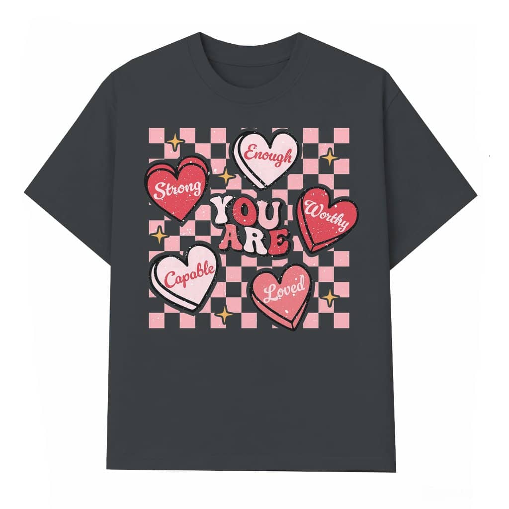Cute Retro Heart T-shirt – Valentine's Day Gift for School Teacher