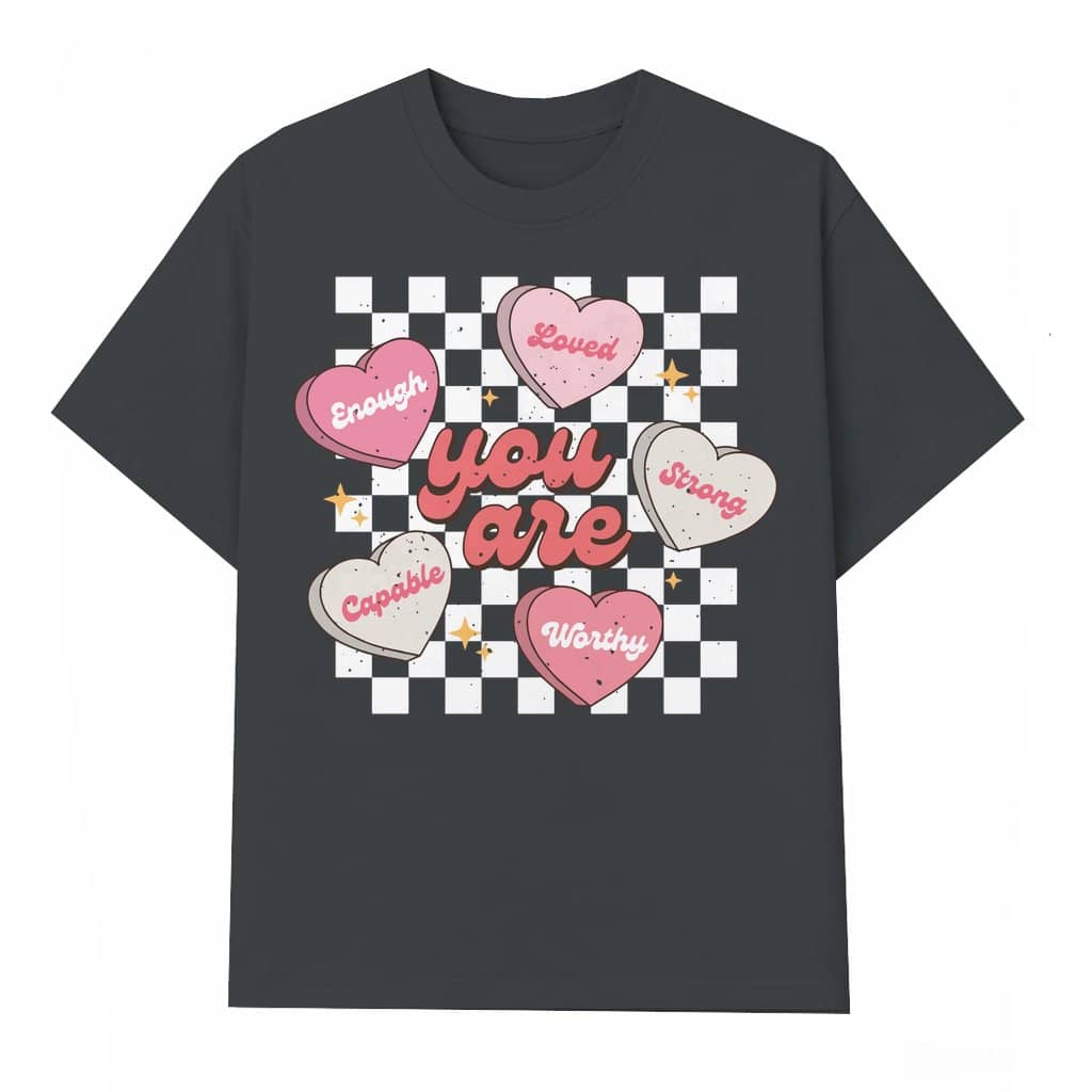 Cute Trendy Teacher Retro Heart T-shirt – Valentine's Day Gift for Teacher