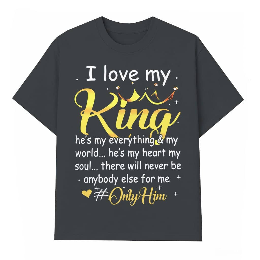 King Queen Couple Matching T-shirt – Valentines Day Gift for Couples