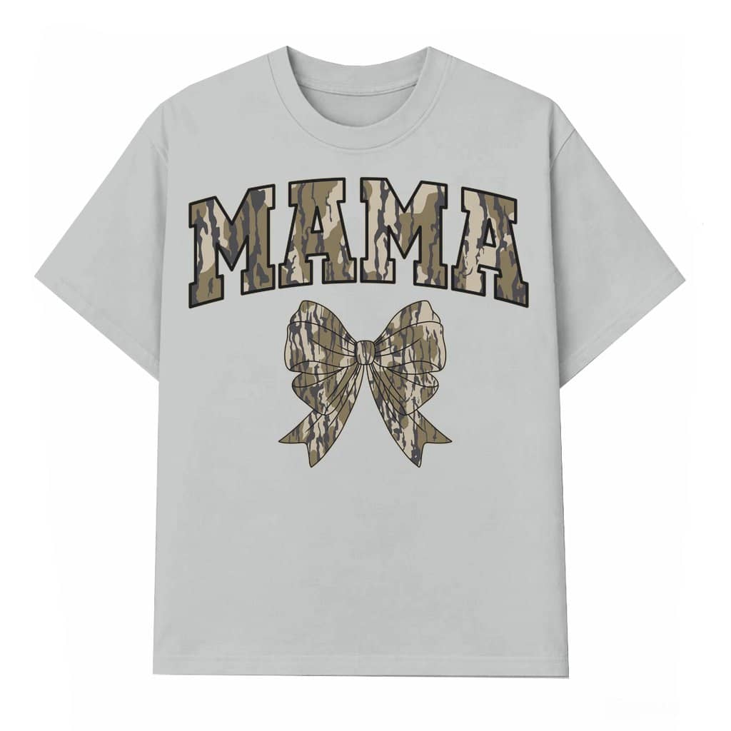Camo Coquette Bow T-shirt – Dove Season Hunting Gift for Mom