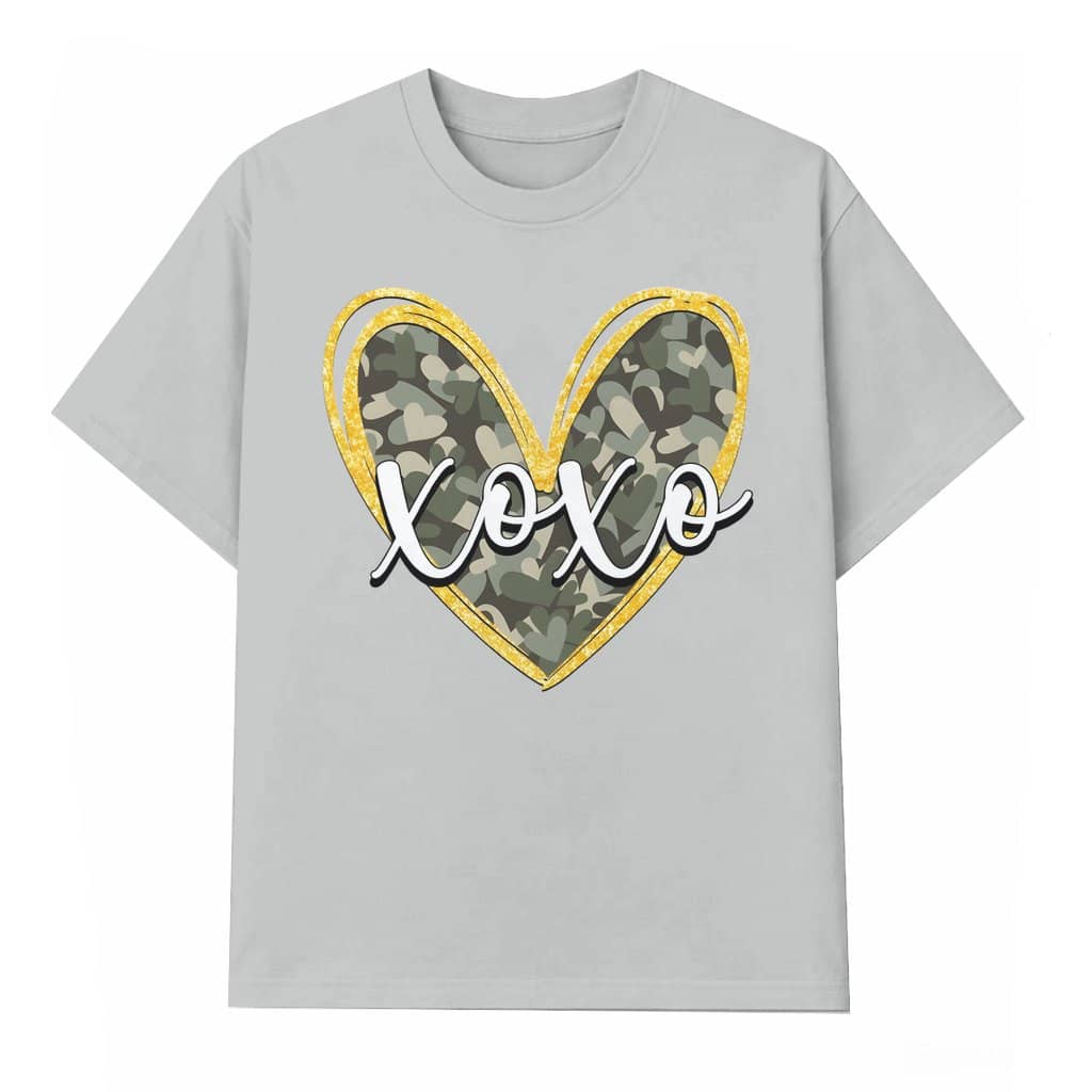 Camo Heart XOXO T-shirt Valentine's Day – Gift for Hunter