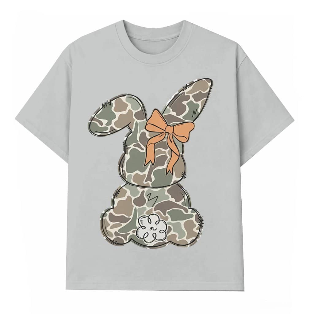 Funny Egg Hunter Bunny Wash Tee – Easter Hunting Gift for Boy Camo