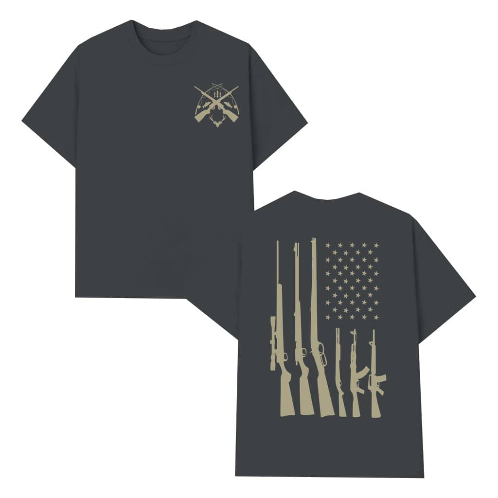 Classic American Flag Camo Hunting T-shirt – Hunter Gift for Men
