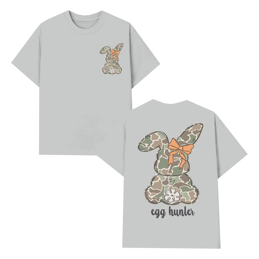 Camo Military Bunny Egg Hunter T-shirt – Easter Gift for Kids Funny