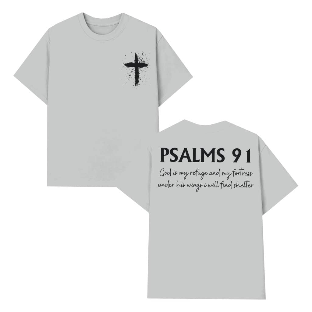 Psalm 91 Bible Verse T-shirt – Christian Faith Gift for Women