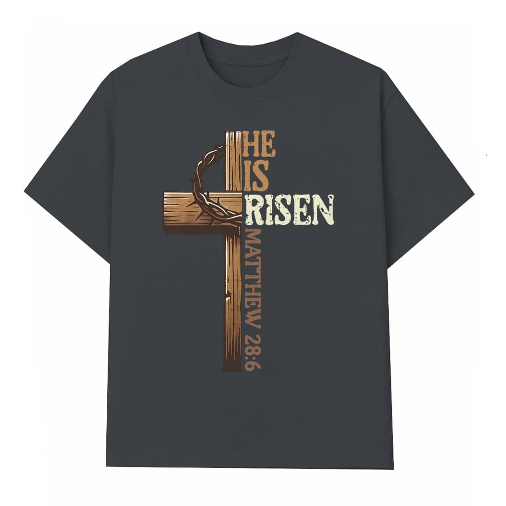 He Is Risen Jesus Cross T-shirt – Easter Funny Christian Gift for Men