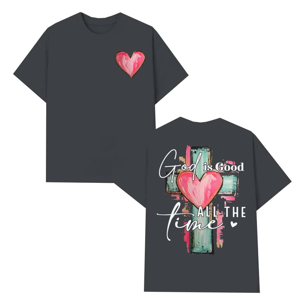God Is Good T-shirt – Christian Gift for Believers Hand Drawn Cross