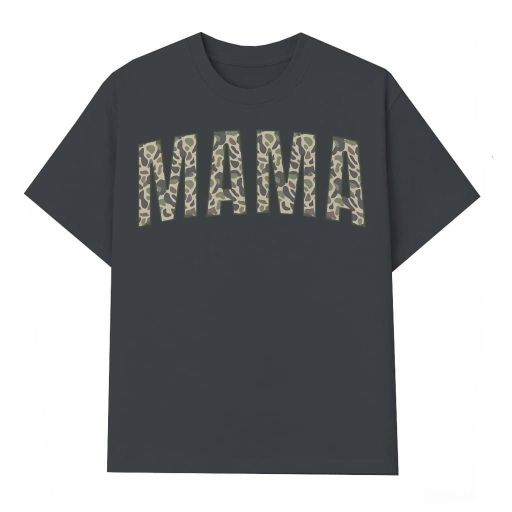 Trendy Mama Camo T-shirt – Gift for Mama Simple Letter Style
