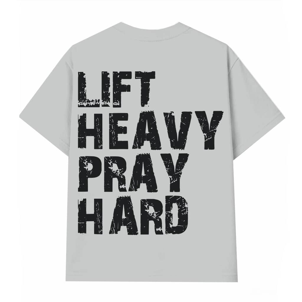 Lift Heavy Pray Hard T-shirt – Christian Faith Workout Gift for Men