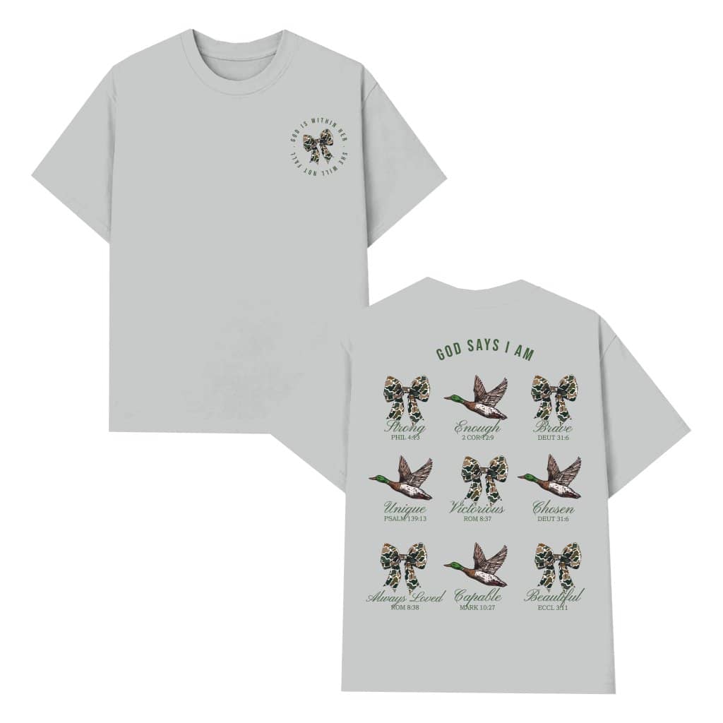 Christian God Say I Am T-shirt – Hunting Gift for Him Camo Mallard